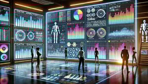DALL·E 2024-09-26 11.20.02 - A futuristic data analysis room with large, high-tech monitors displaying various diagrams like bar charts, trends, and heatmaps. The monitors are bei