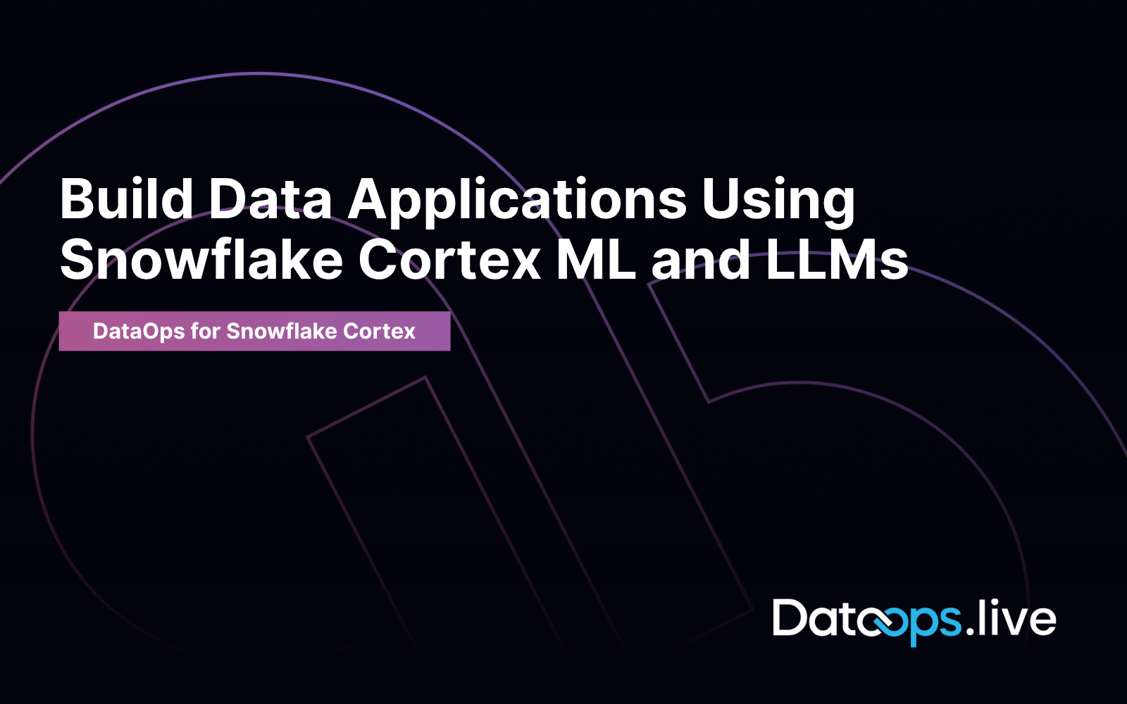 Banner for dataops.live - Build data applications using snowflake cortex ML and LLMs