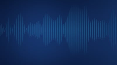 Abstract blue image featuring audio waveforms