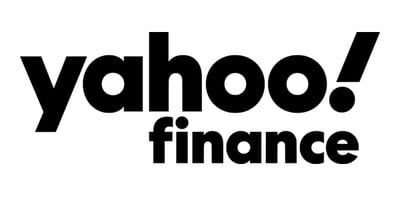 The logo for 'Yahoo Finance' - it features black, bold text on a white background with an exclamation point.