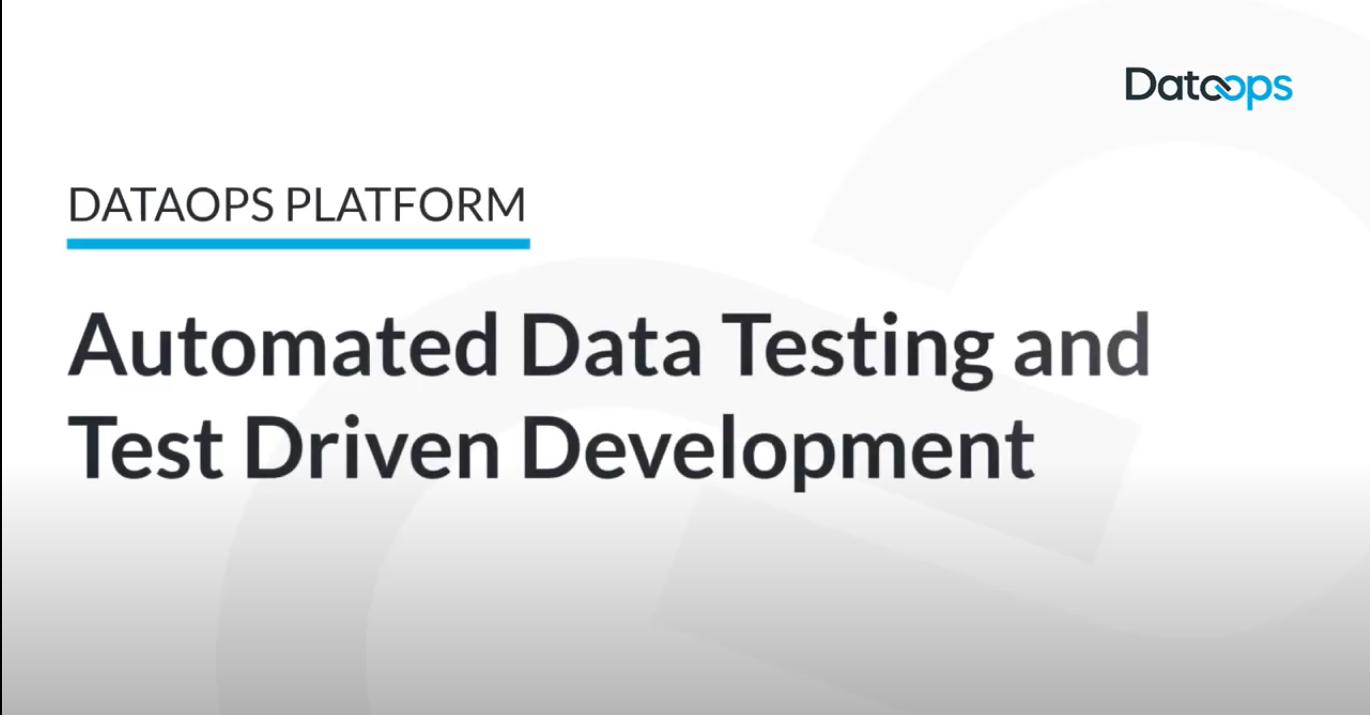 DataOps.live Platform Automated Data Testing